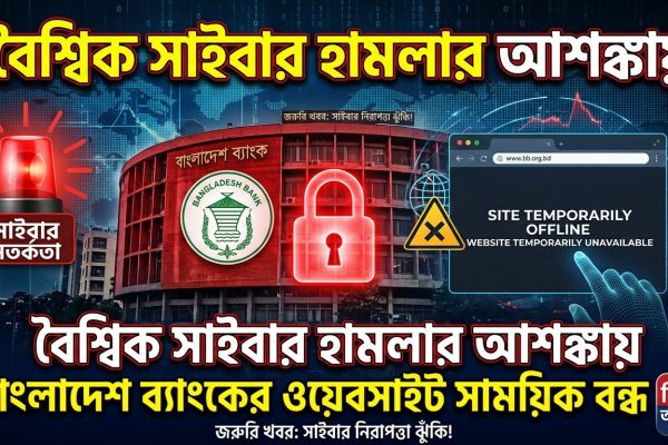 বৈশ্বিক সাইবার হামলার আশঙ্কায় বাংলাদেশ ব্যাংকের ওয়েবসাইট সাময়িক বন্ধ
